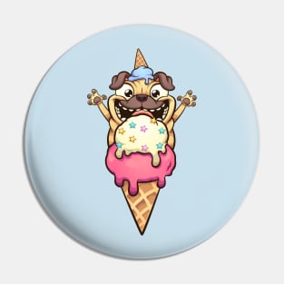 Pug Ice Cream Pin