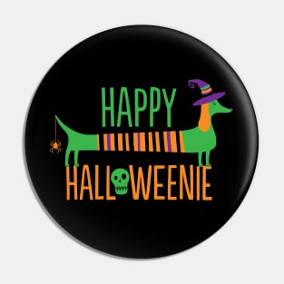 Happy Halloweenie Cute Funny Dachshund Halloween Dog Pin