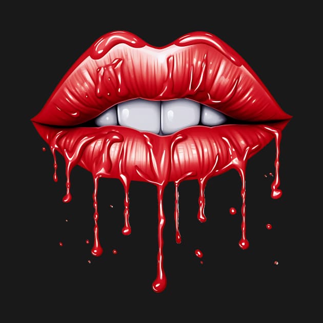 Red Lips Funny Kiss by MisqaPi Design