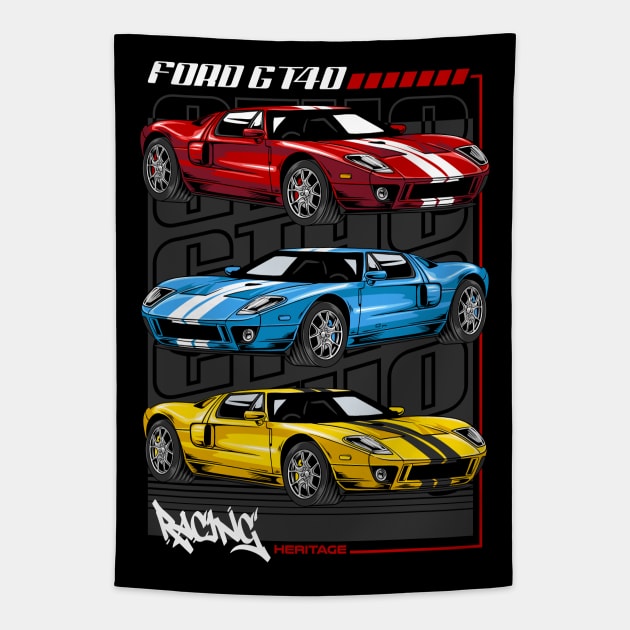 Iconic GT40 Exotic Car Tapestry by milatees