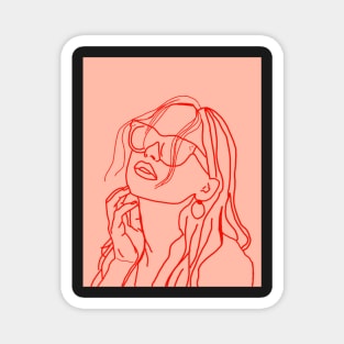 Red Sunglass Girl Magnet