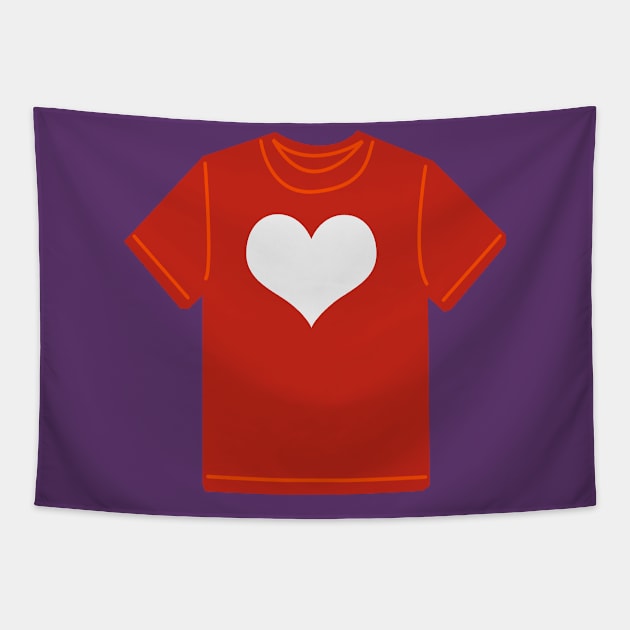 Heart T-Shirt Tapestry by Humoratologist