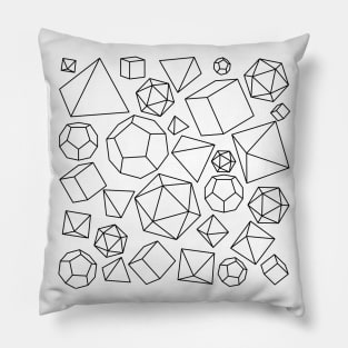 Platonic Solids (Black) Pillow