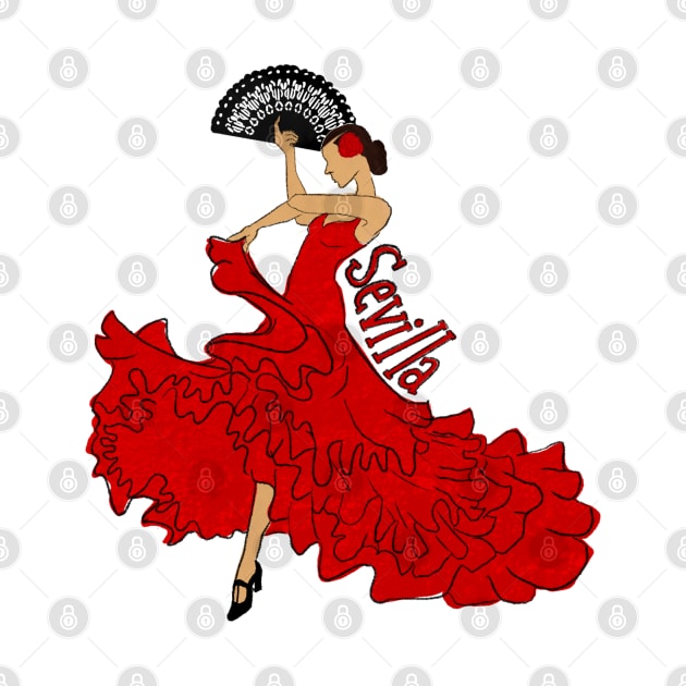 Sevillana Flamenco Dancer by maya-reinstein