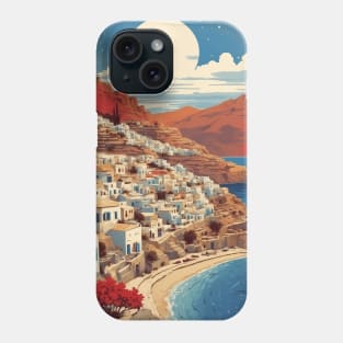 Crete Beach Greece Starry Night Tourism Vintage Poster Art Phone Case