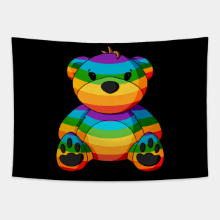 Rainbow Teddy Bear Tapestry