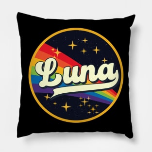 Luna // Rainbow In Space Vintage Style Pillow