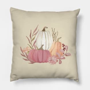 3 Autumnal Pumpkins Pillow