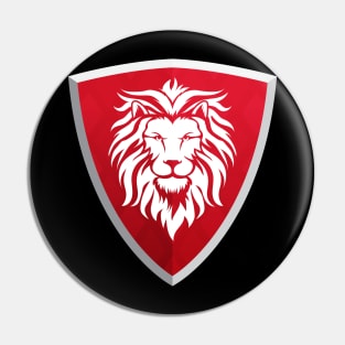 Red Shield with Lion Pin