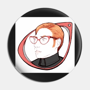 Hux in cat eye glasses Pin