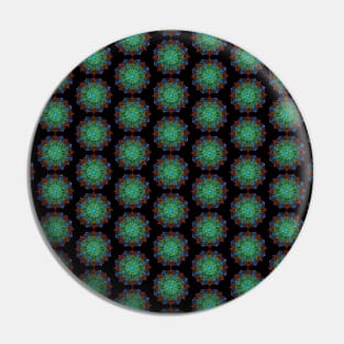 Neon Style Mandala Pattern on Black Pin