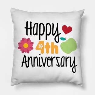 Happy 4th Anniversary Pillow