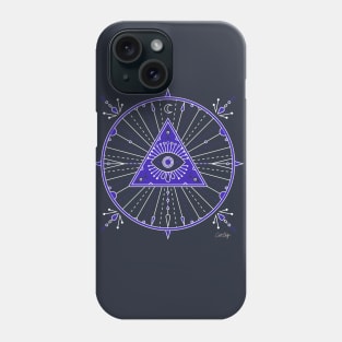 Navy Evil Eye Mandala Phone Case