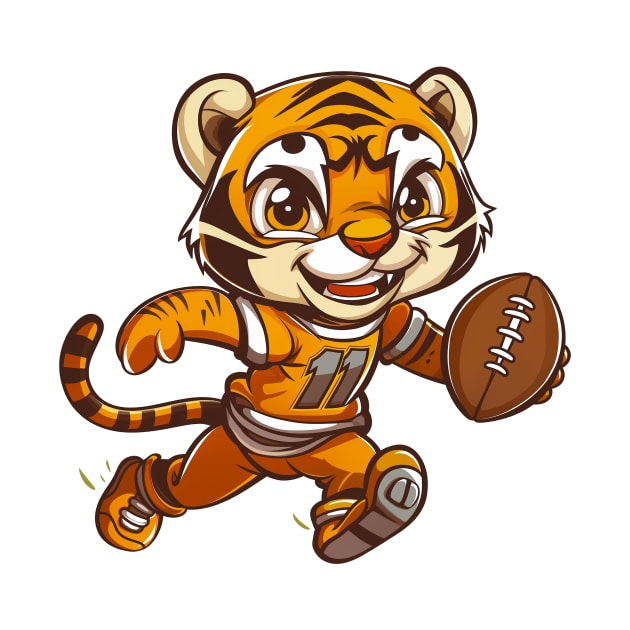 Cute Baby Tiger American Football by Wintrly