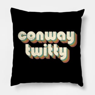 Retro Vintage Rainbow Conway Letters Distressed Style Pillow