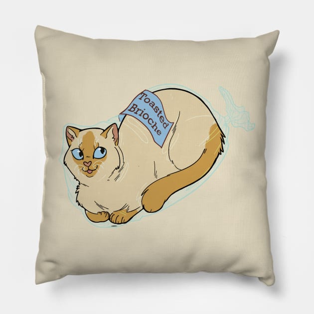 Catloaf: Toasted Brioche (Flame point Siamese) Pillow by Quincely's Curiosity Shop
