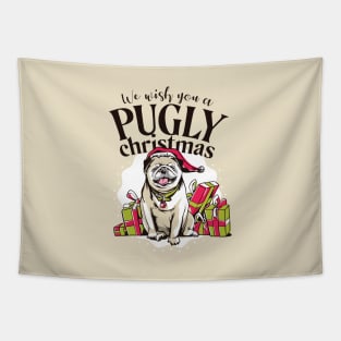 Pugly Christmas Tapestry