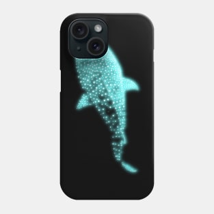 Glowing Blue Neon Whale Shark Optical illusion Phone Case