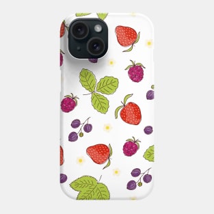 berry mix raspberry strawberry currant Phone Case