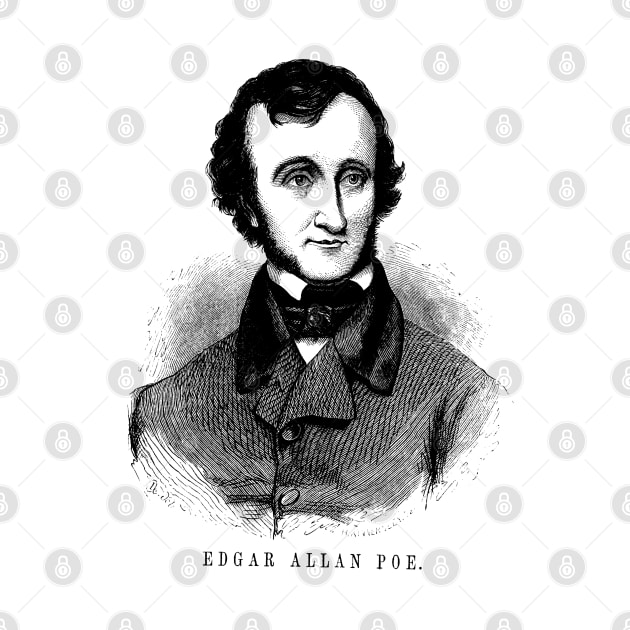 Edgar Allan Poe etching by Bugsponge