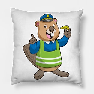 Beaver as Police officer with Whistle Pillow