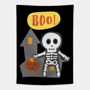 Skeleton Boo - Halloween Tapestry