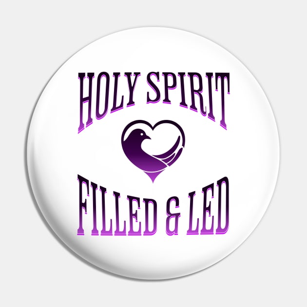 Holy Spirit Filled & Led - Purple-Black Image, Unisex Christian Cotton T-Shirt, Stylish Imagery, Trendy Spiritual Shirt, Christian Apparel, Comy, Soft Pin by Yendarg Productions