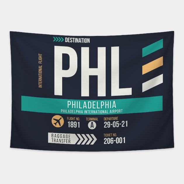 Philadelphia (PHL) Airport Code Baggage Tag Tapestry by SLAG_Creative