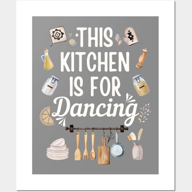 KITCHEN WALL ART, Kitchen Decor,Funny Kitchen Print,This Kitchen Is For  Dancing,Quote Prints,Typogra Art Print by TypoHouse