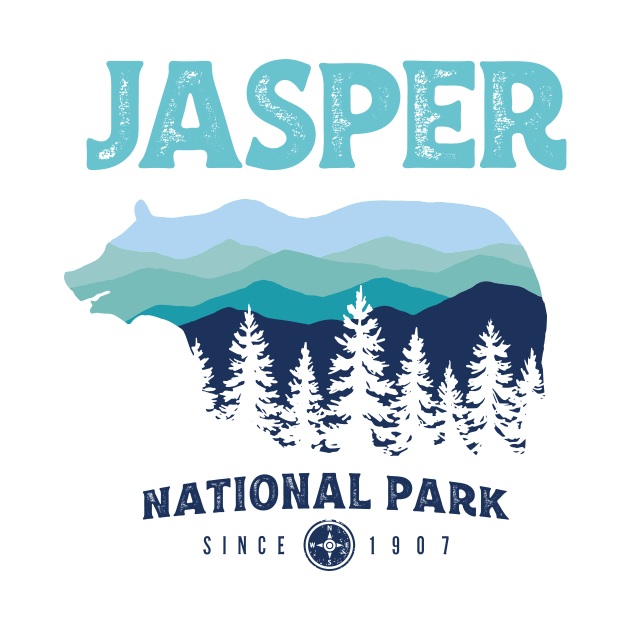 Jasper National Park Grizzly Bear Vintage Look by MarkusShirts