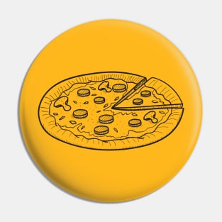 Cute Fresh Pizza Drawing Black Pin