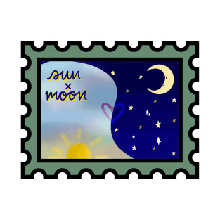 Sun x Moon Postage Stamp T-Shirt