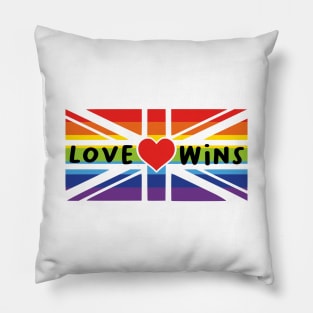 LGBTQA 'Love Wins' Union Jack Rainbow Pillow