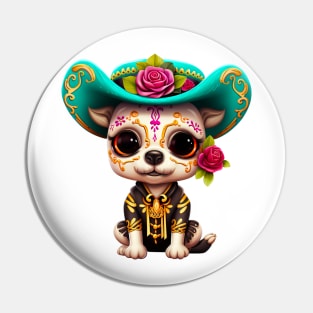 Dia de los Muertos Dog #5 Pin