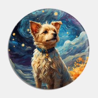 Dog in Van Gogh style Pin