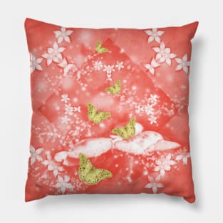 Magical toadstools and gold butterflies Pillow
