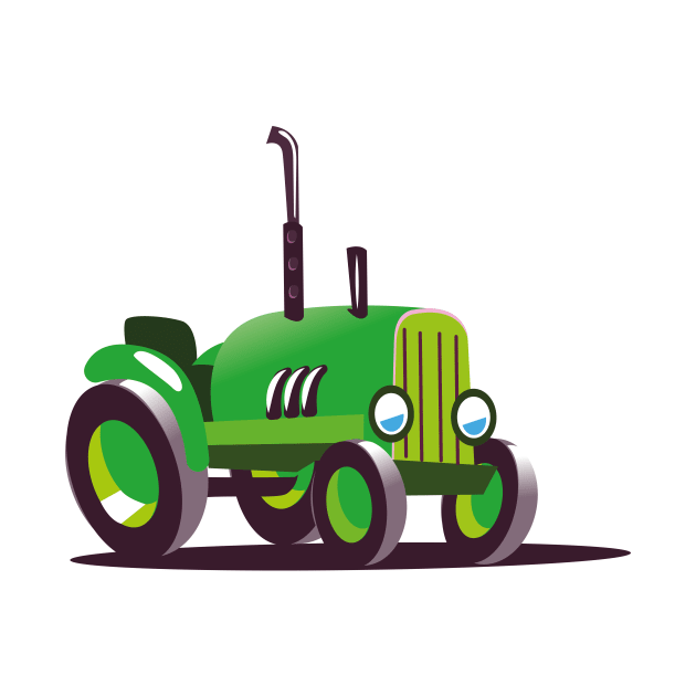 Cute Green Tractor by nickemporium1
