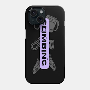 climbing with rock climbing equipment purple Phone Case