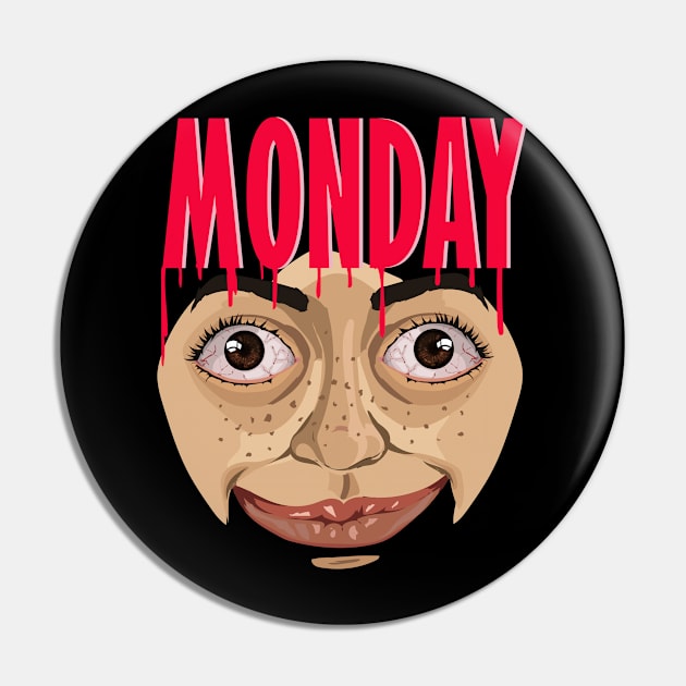 That Monday Face Pin by LumiereArt