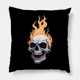 Flaming Skull Pillow