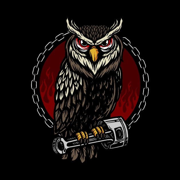 owl and piston by drydenshops