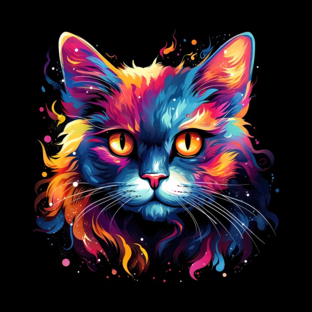 Colorful Cat by ZombieTeesEtc