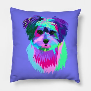 Colorful cute dog rainbow Pillow