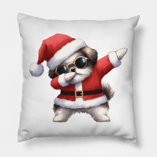 Christmas Shih Tzu Dog Dabbing Dance Pillow