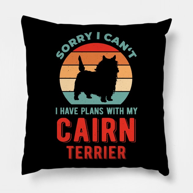 Funny Cairn Terrier Pillow by TheVintageChaosCo.