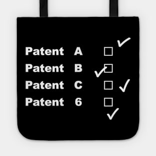 Patent A, B, C and 6 in white Tote