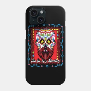 Day Of The Dead Sugar Skull Beard Red Phone Case