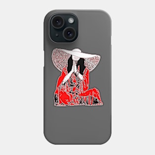 temple vibes serenity meditative pose fashionable hat moments Phone Case