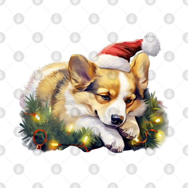 Lazy Corgi Dog at Christmas by Chromatic Fusion Studio