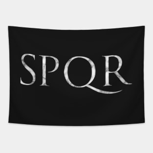 SPQR - The Senate and People of Rome - In Marble on Red Tapestry